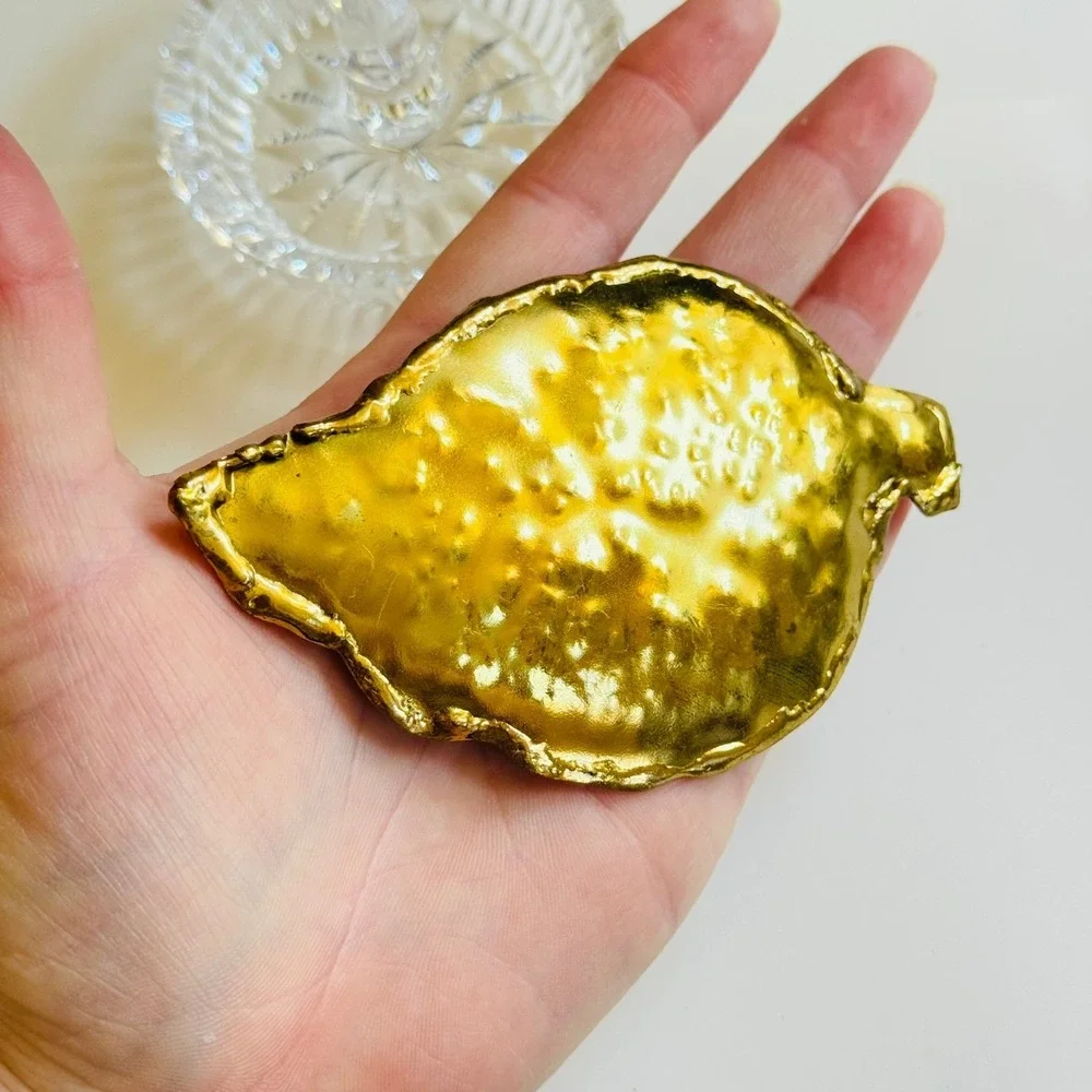 VTG‎ Brass Metal buckle Modernist Brutalist chunky hammered sculptural Rare
